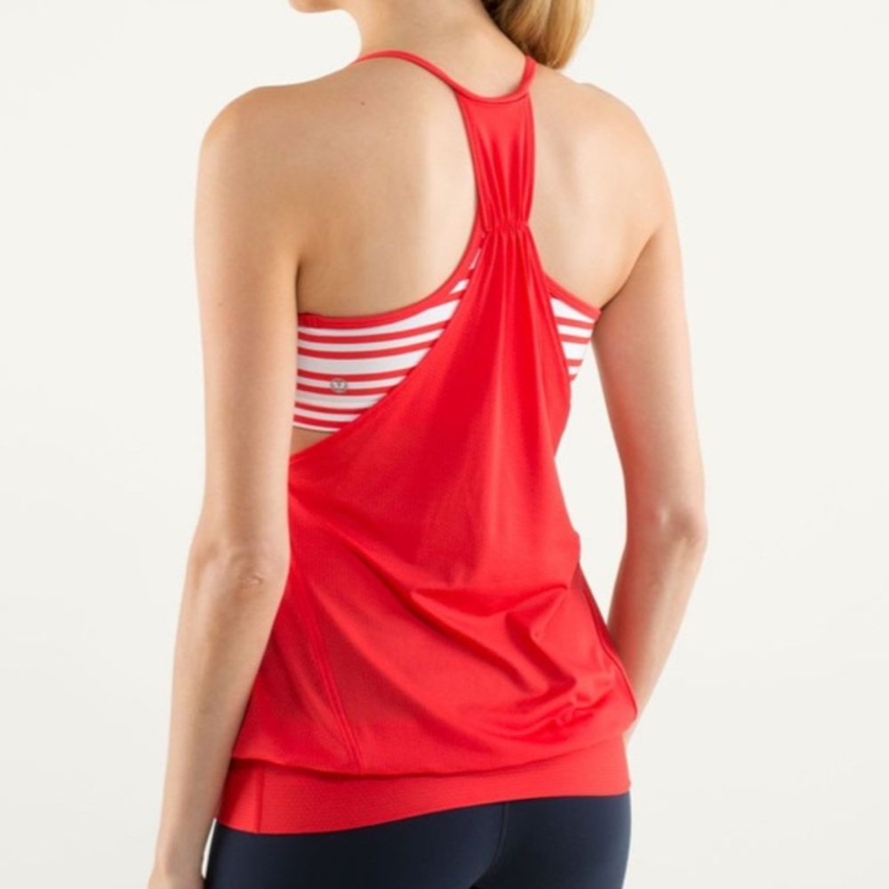 Lululemon No Limits tank, Love Red and white stripes size 8 - Picture 2 of 7